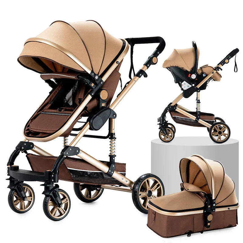 Poussette 3 en 1 Beige